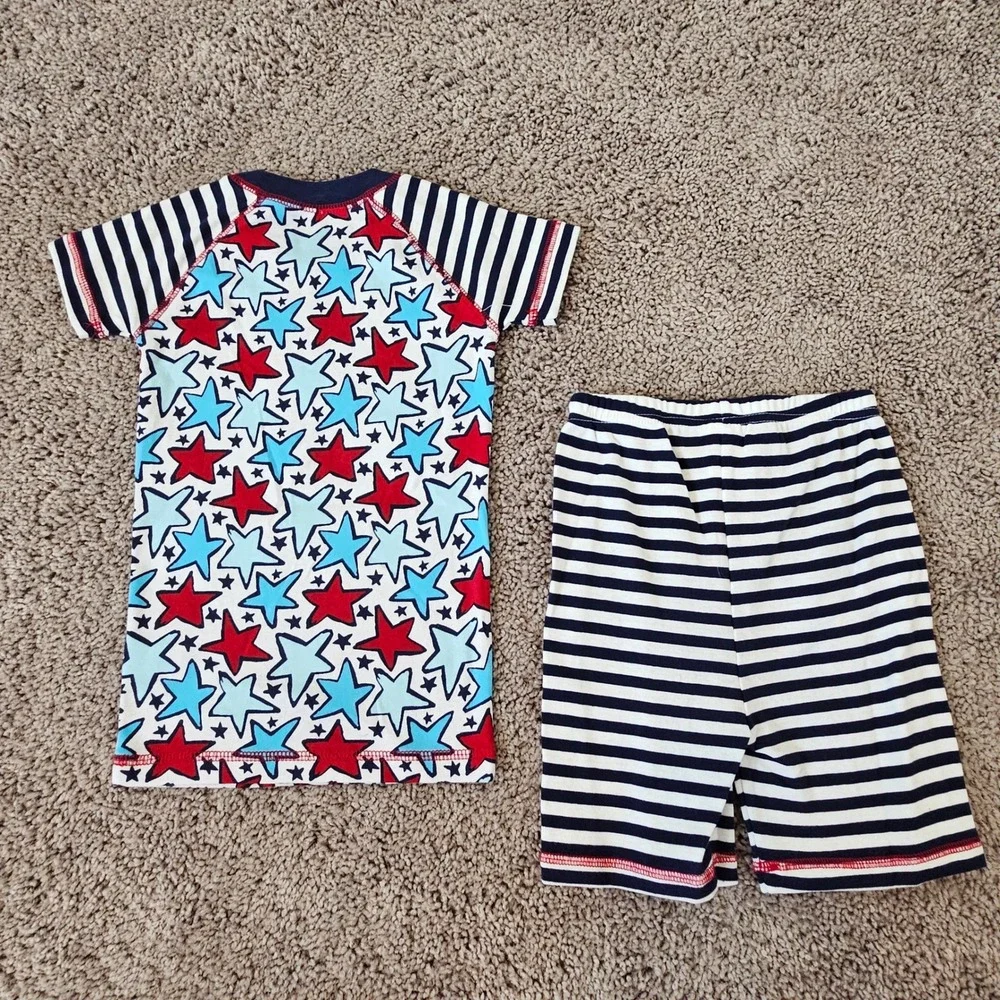 Gymboree Pajama Set Kids Size 5 Blue Red White NEW Star Stripes Patriotic Cotton